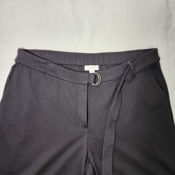 J. Jill Minimalist PONTE Belted Full Leg Cropped Black Pants Size LP LIKE NEW! - Picture 5 of 16